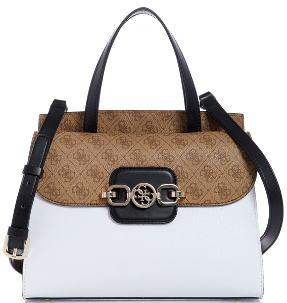 Guess - Torba biała z czarnym paskiem