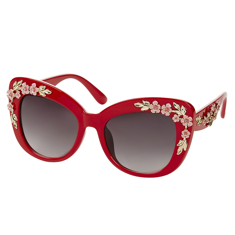 okulary przeciwsłoneczne z kwiatowym wzorem