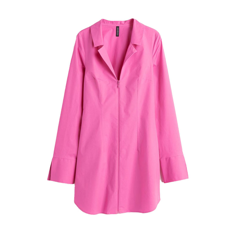 Wiosenne kolekcje, stylizacja, promenada, koszula, damska koszula, różowa koszula, H&M