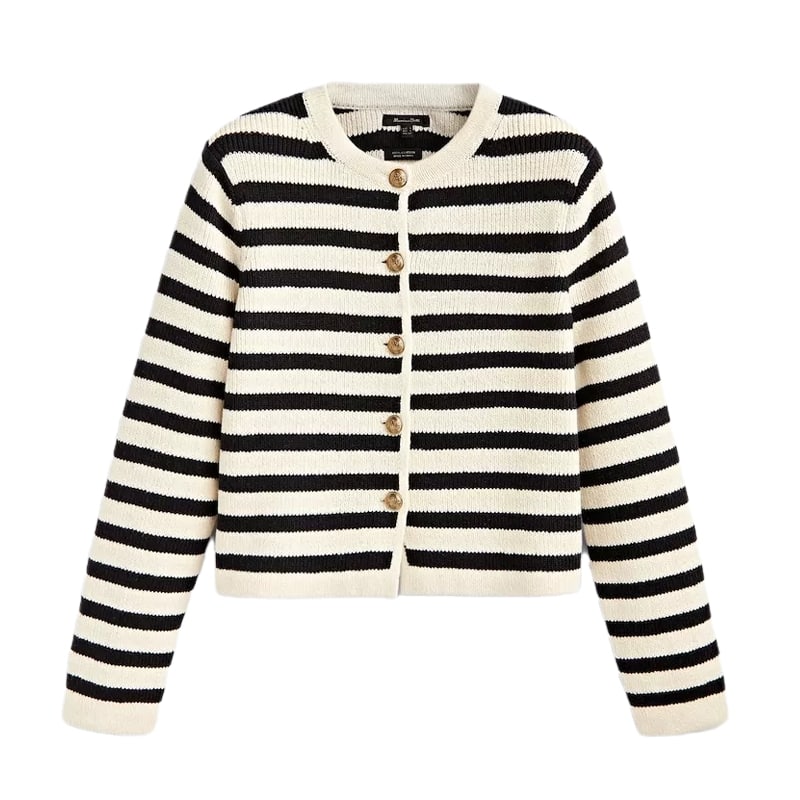 Wiosenne kolekcje, stylizacja, ubrania, moda, kolekcja dla niej, promenada, sweter, sweter w paski, massimo dutti, damski sweter