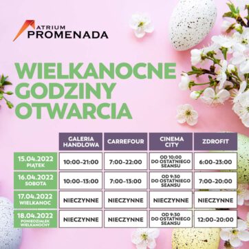 WIELKANOCNE GODZINY OTWARCIA