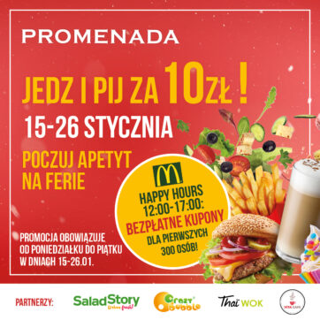 POCZUJ APETYT NA FERIE!  JEDZ I PIJ ZA 10 ZŁ.!