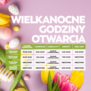 Wielkanocne godziny otwarcia