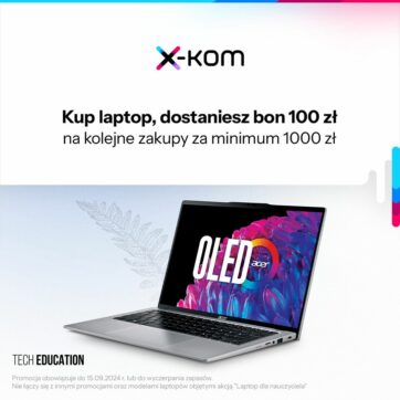 100 zł na następne zakupy, przy zakupie laptopa w salonie x-kom