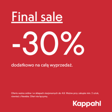 Final sale -30% dodatkowo na całą wyprzedaż