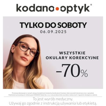 WSZYSTKIE okulary korekcyjne 70% taniej!
