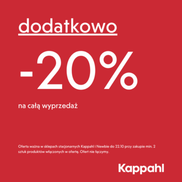 Dodatkowo -20% na całą wyprzedaż w Kappahl
