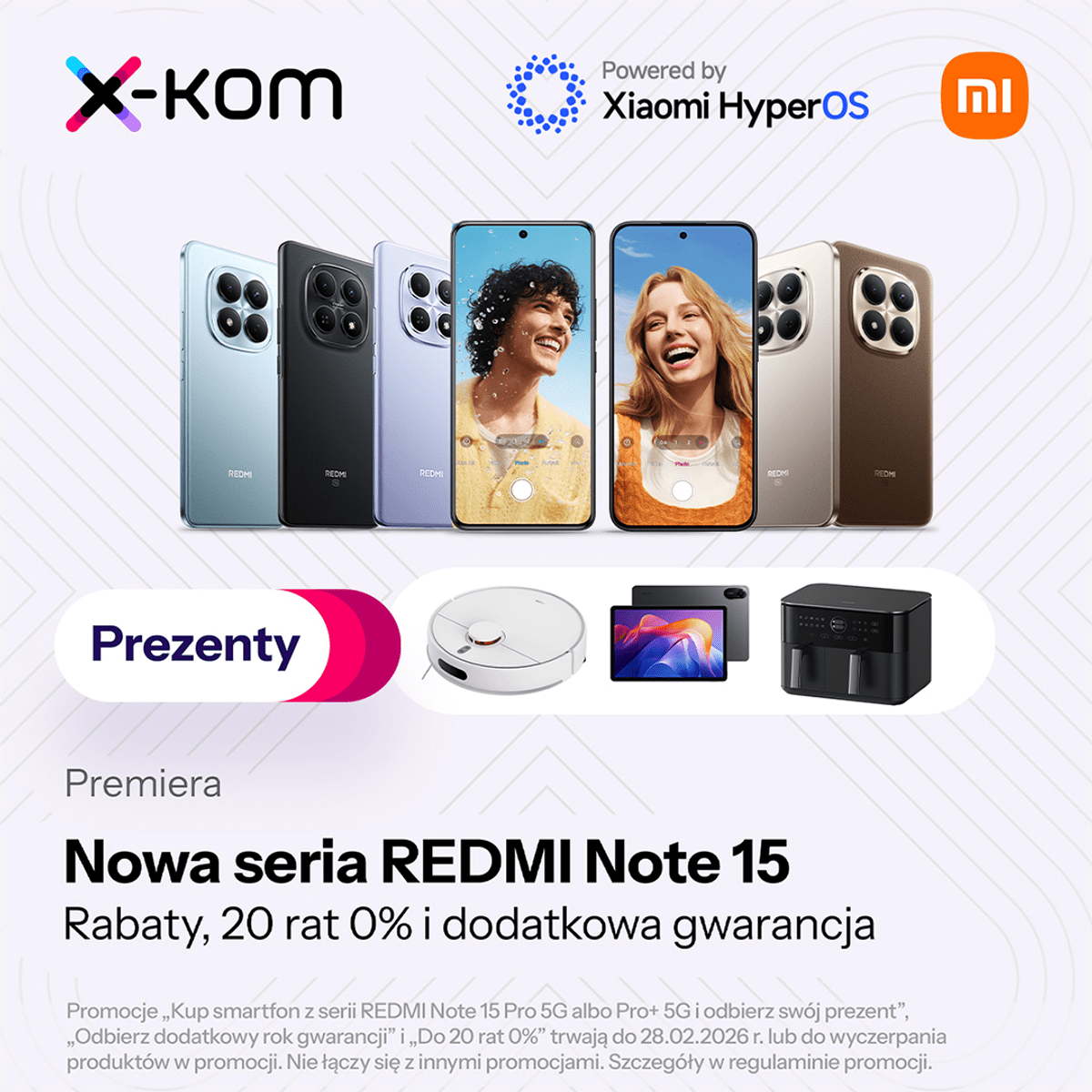 x-kom Promenada – Promocja: Premiera REDMI Note 15 z bonusami! Prezenty, 20 rat 0% i dodatkow