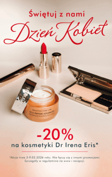 Z okazji Dnia Kobiet zniżka -20% na wszystkie kosmetyki Dr Irena Eris!