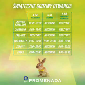 Świąteczne godziny otwarcia G City Promenada ð°