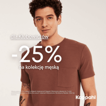 Dla Klubowiczów  -25% na kolekcję męską.
