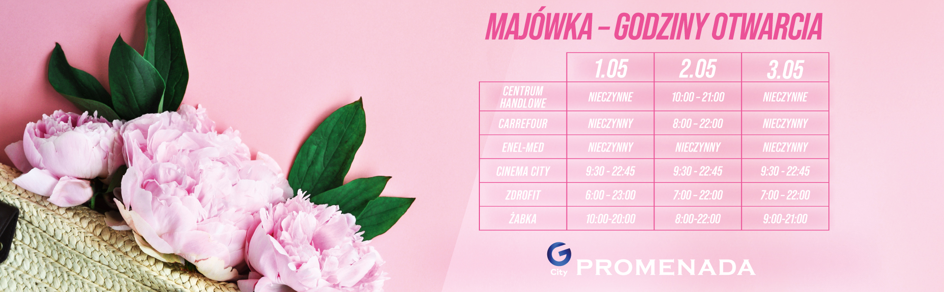 May Bank Holiday Opening Hours – G City Promenada