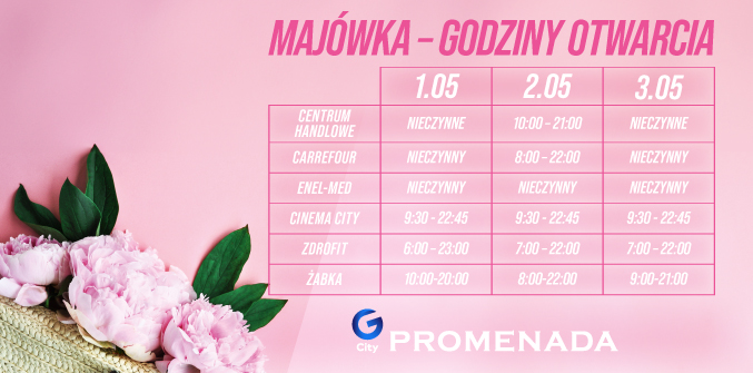 May Bank Holiday Opening Hours – G City Promenada
