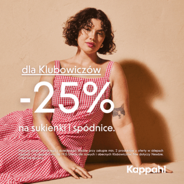 Dla Klubowiczów  -25% na sukienki i spódnice