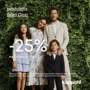 Świętujemy Dzień Ojca!  – 25% na kolekcję męską